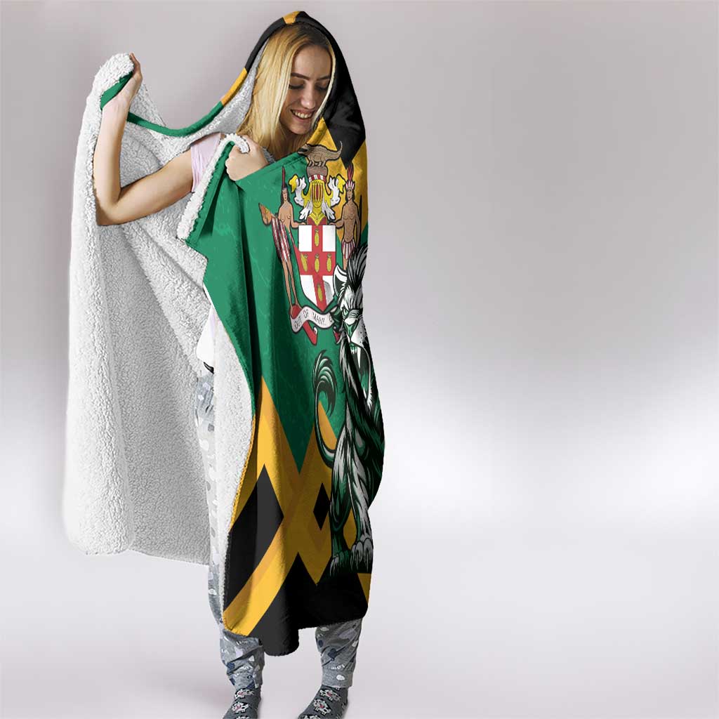 Jamaica Lion Hooded Blanket Coat Of Arms - Sporty Style