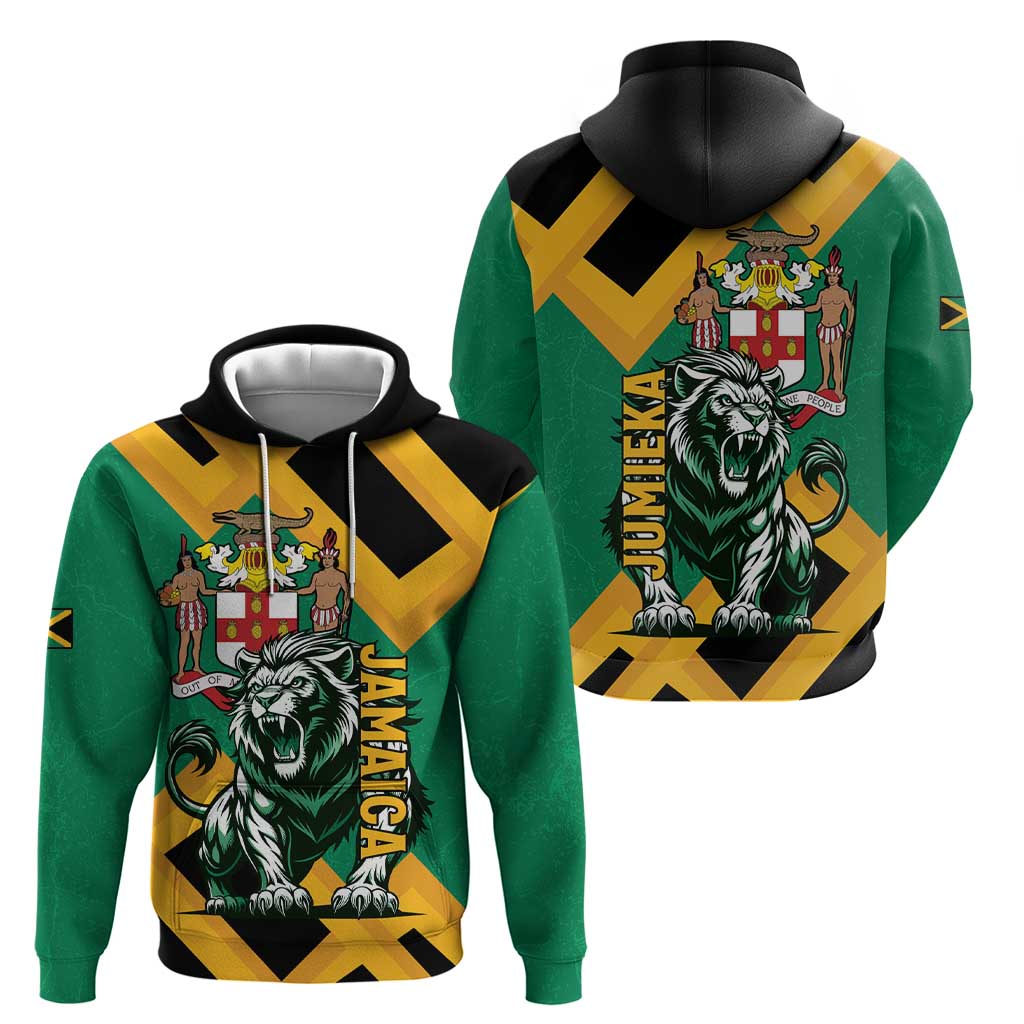 Jamaica Lion Hoodie Coat Of Arms - Sporty Style