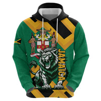 Jamaica Lion Hoodie Coat Of Arms - Sporty Style