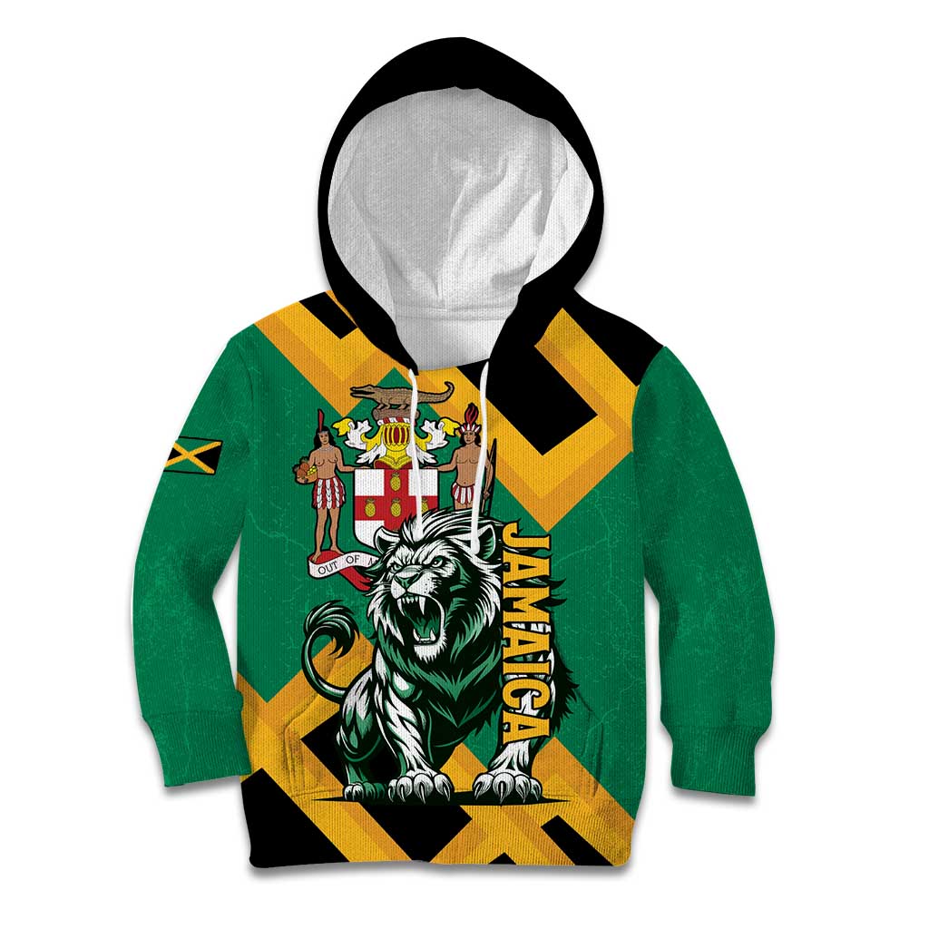 Jamaica Lion Kid Hoodie Coat Of Arms - Sporty Style