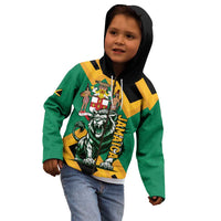 Jamaica Lion Kid Hoodie Coat Of Arms - Sporty Style