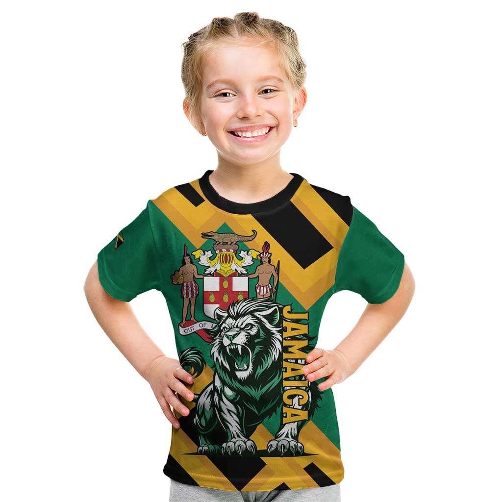 Jamaica Lion Kid T Shirt Coat Of Arms - Sporty Style