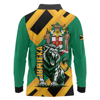Jamaica Lion Long Sleeve Polo Shirt Coat Of Arms - Sporty Style