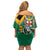 Jamaica Lion Off Shoulder Short Dress Coat Of Arms - Sporty Style