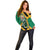 Jamaica Lion Off Shoulder Sweater Coat Of Arms - Sporty Style