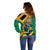 Jamaica Lion Off Shoulder Sweater Coat Of Arms - Sporty Style