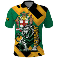 Jamaica Lion Polo Shirt Coat Of Arms - Sporty Style