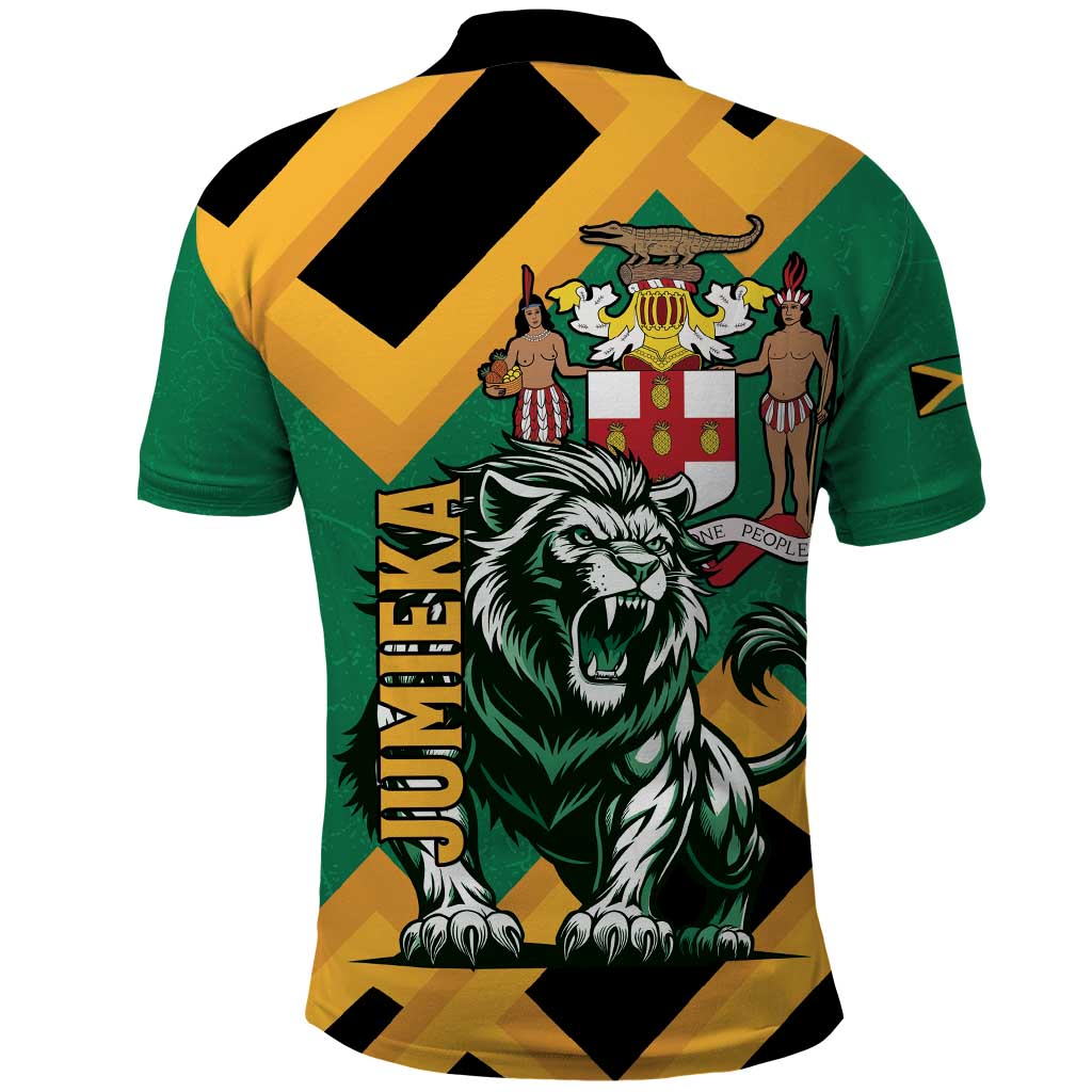 Jamaica Lion Polo Shirt Coat Of Arms - Sporty Style