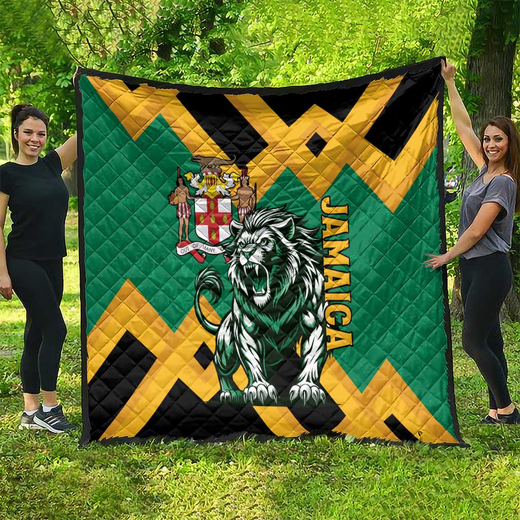 Jamaica Lion Quilt Coat Of Arms - Sporty Style