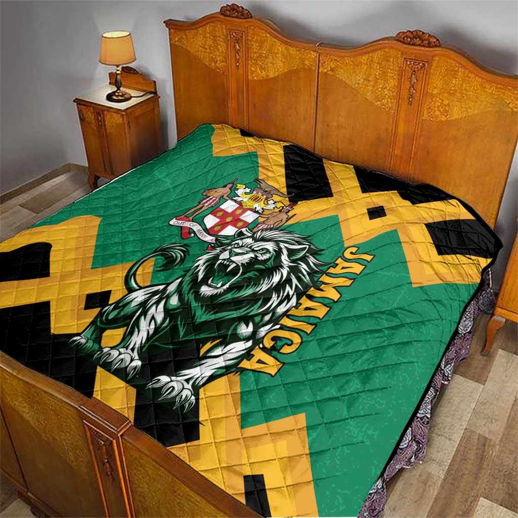 Jamaica Lion Quilt Coat Of Arms - Sporty Style