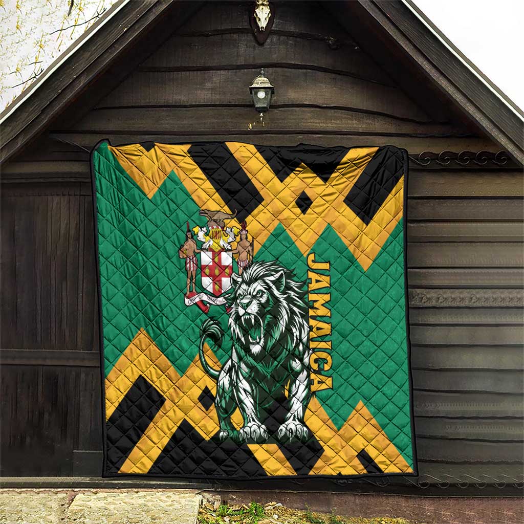 Jamaica Lion Quilt Coat Of Arms - Sporty Style