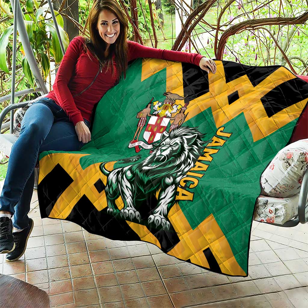 Jamaica Lion Quilt Coat Of Arms - Sporty Style