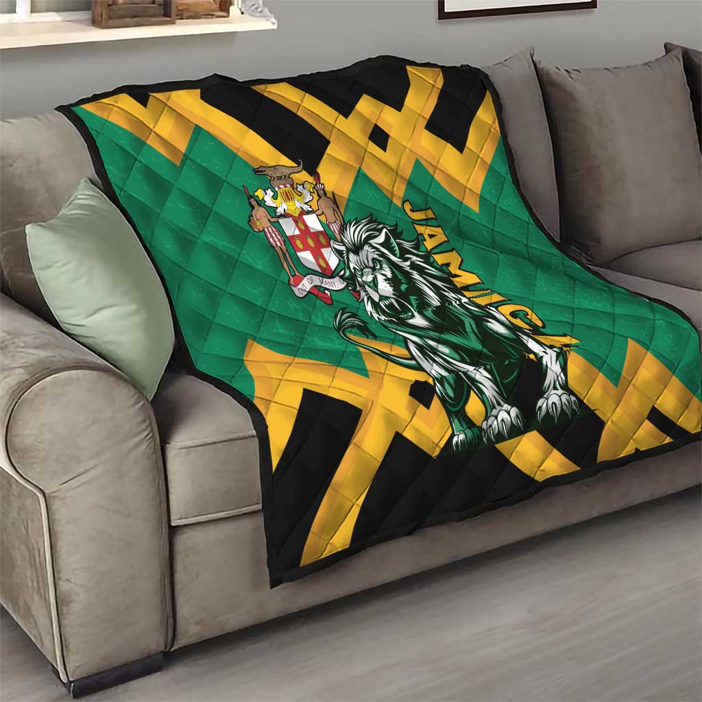Jamaica Lion Quilt Coat Of Arms - Sporty Style