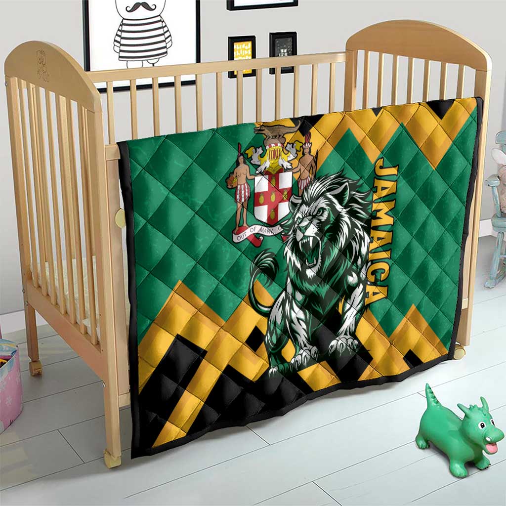 Jamaica Lion Quilt Coat Of Arms - Sporty Style