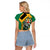 Jamaica Lion Raglan Cropped T Shirt Coat Of Arms - Sporty Style