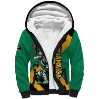 Jamaica Lion Sherpa Hoodie Coat Of Arms - Sporty Style