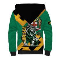 Jamaica Lion Sherpa Hoodie Coat Of Arms - Sporty Style