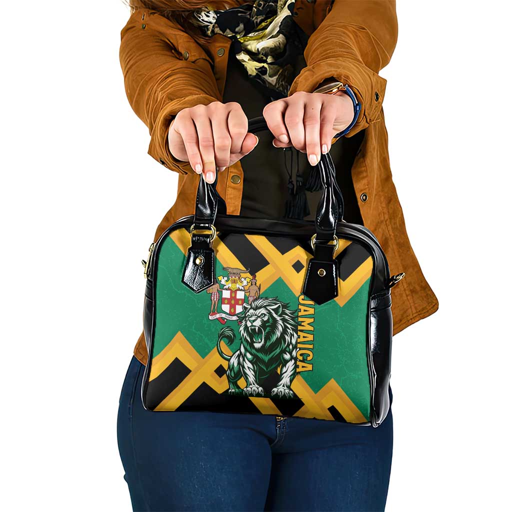 Jamaica Lion Shoulder Handbag Coat Of Arms - Sporty Style