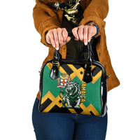 Jamaica Lion Shoulder Handbag Coat Of Arms - Sporty Style