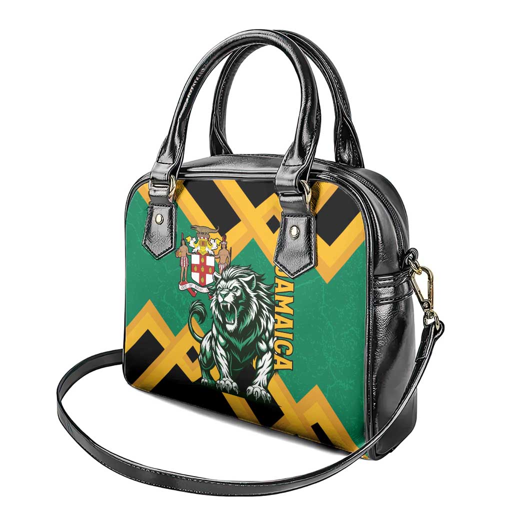 Jamaica Lion Shoulder Handbag Coat Of Arms - Sporty Style