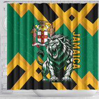 Jamaica Lion Shower Curtain Coat Of Arms - Sporty Style