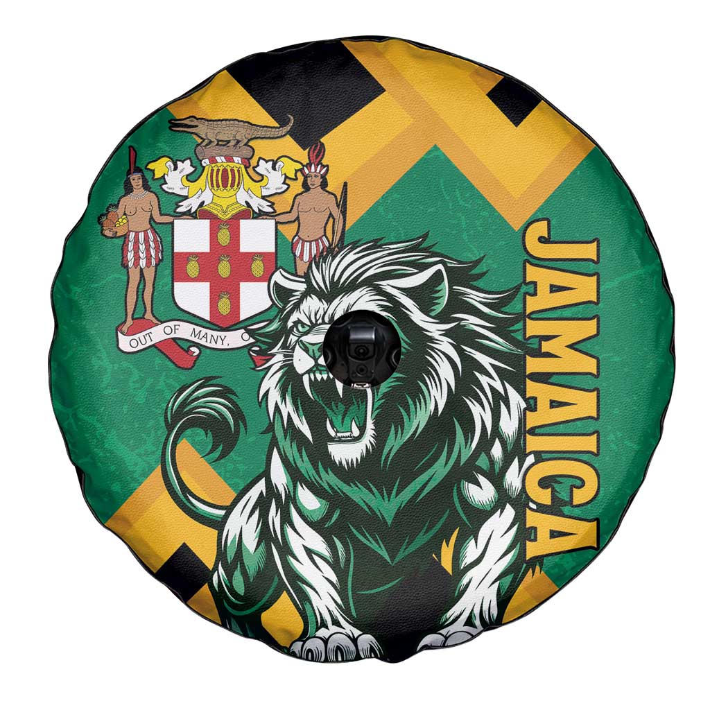Jamaica Lion Spare Tire Cover Coat Of Arms - Sporty Style