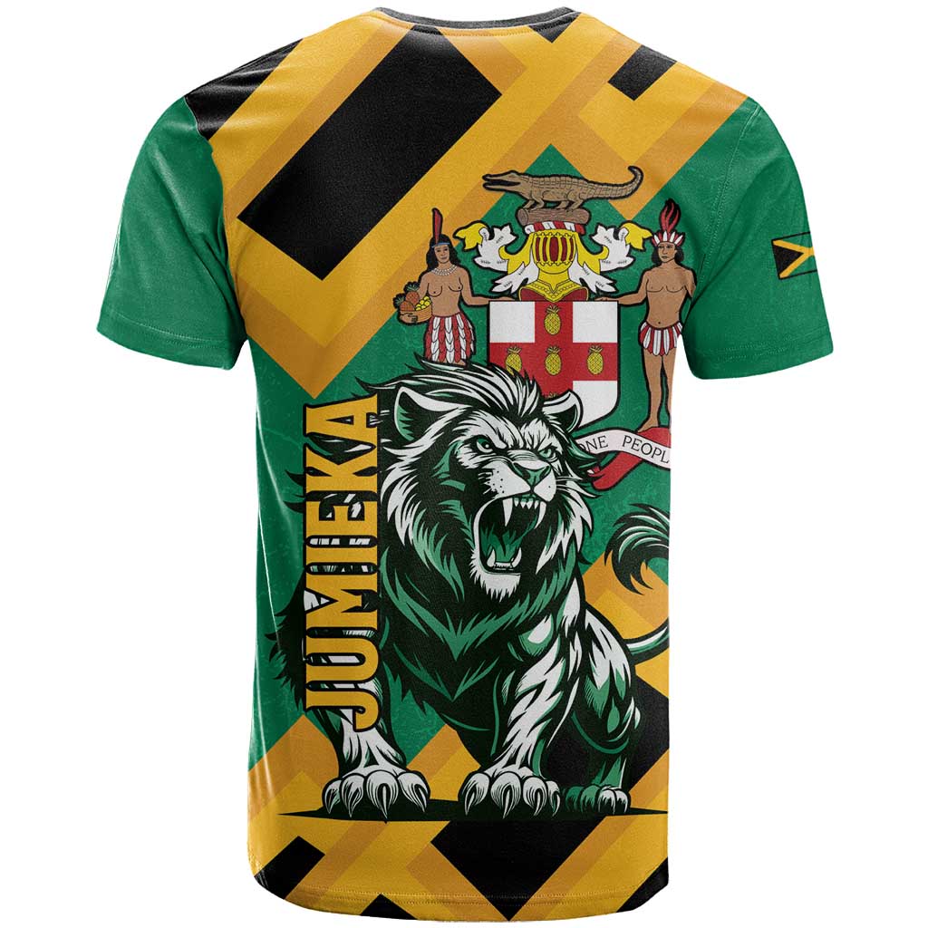 Jamaica Lion T Shirt Coat Of Arms - Sporty Style
