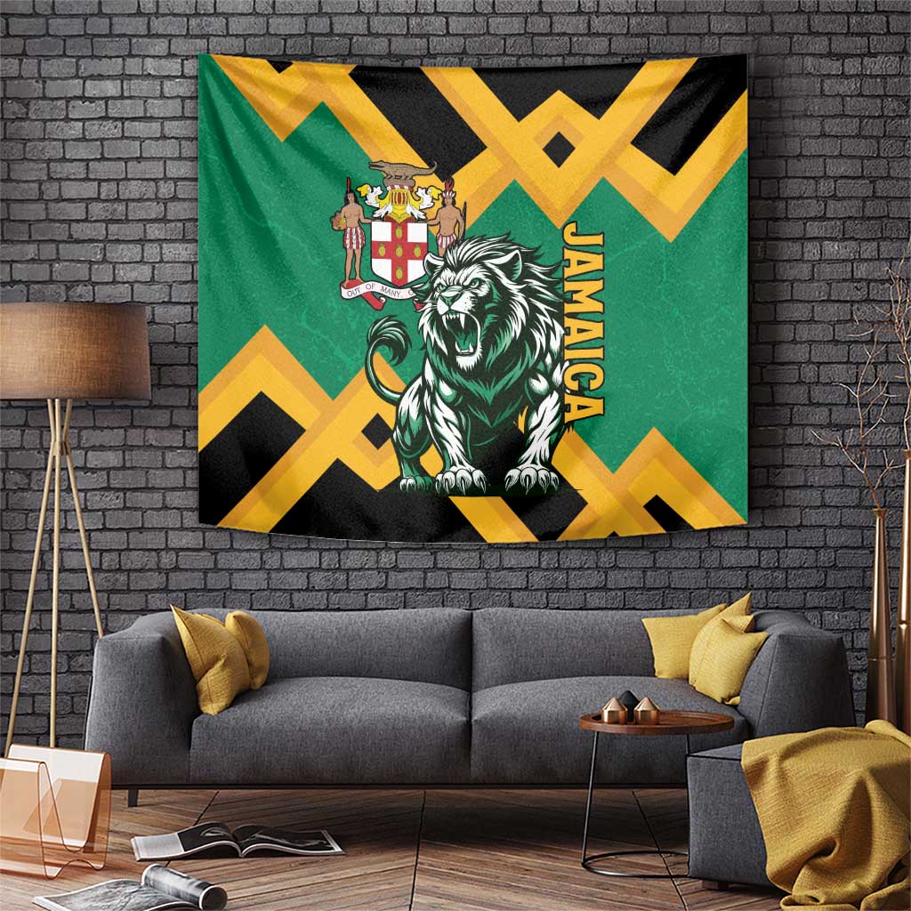 Jamaica Lion Tapestry Coat Of Arms - Sporty Style