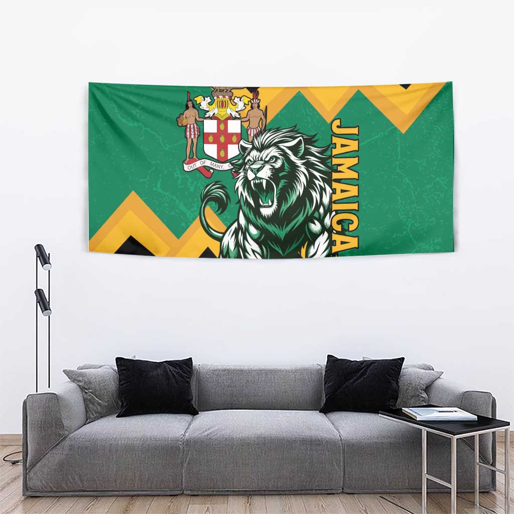 Jamaica Lion Tapestry Coat Of Arms - Sporty Style