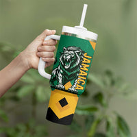 Jamaica Lion Tumbler With Handle Coat Of Arms - Sporty Style