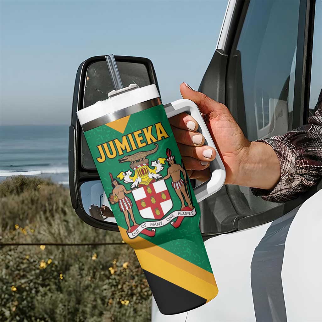 Jamaica Lion Tumbler With Handle Coat Of Arms - Sporty Style
