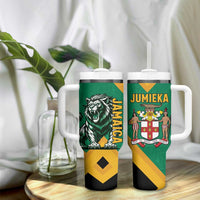 Jamaica Lion Tumbler With Handle Coat Of Arms - Sporty Style