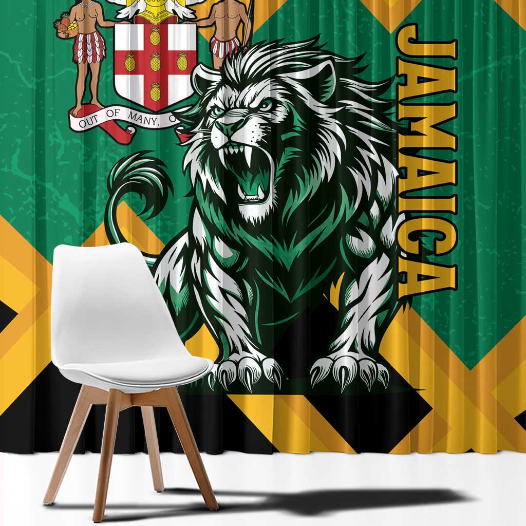 Jamaica Lion Window Curtain Coat Of Arms - Sporty Style