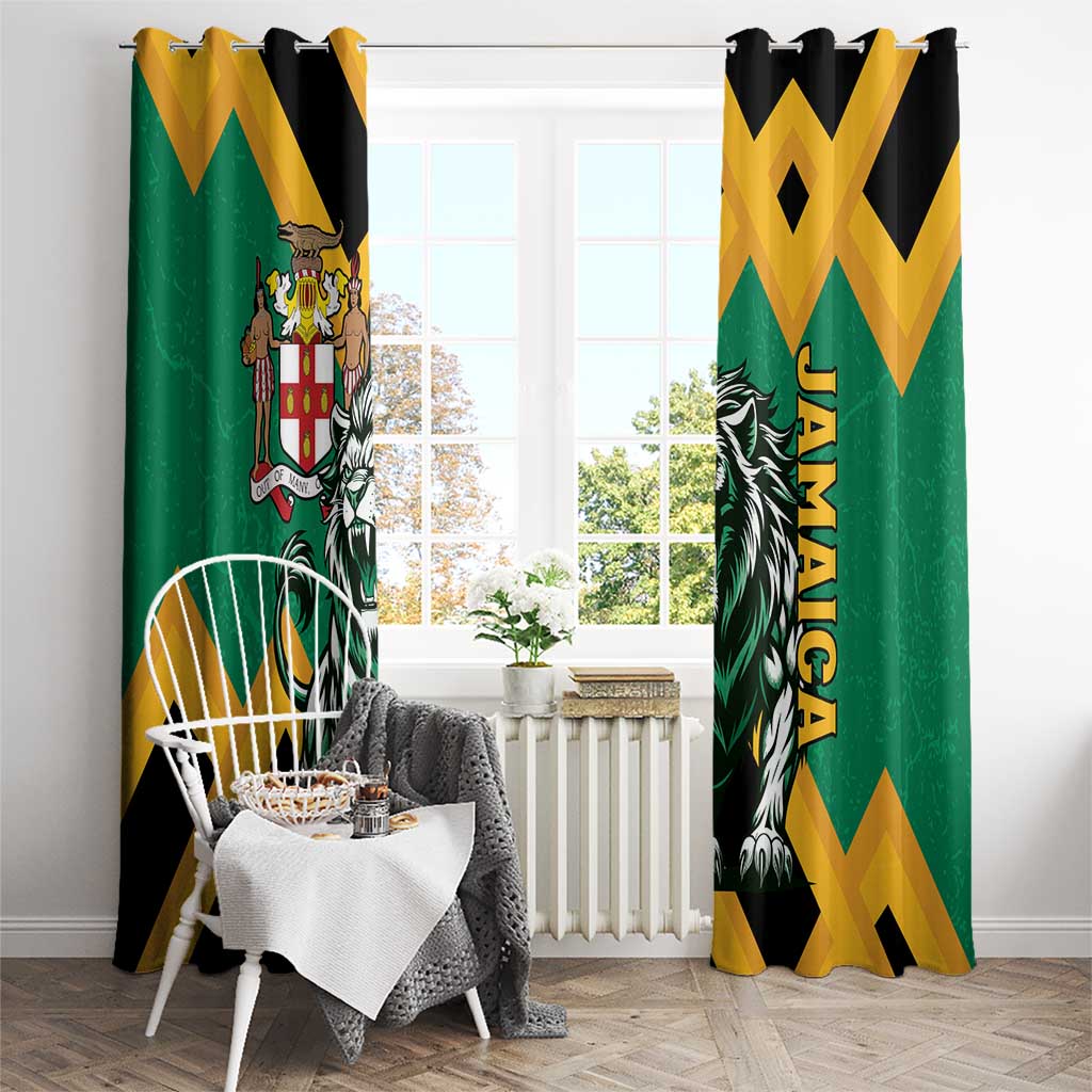 Jamaica Lion Window Curtain Coat Of Arms - Sporty Style