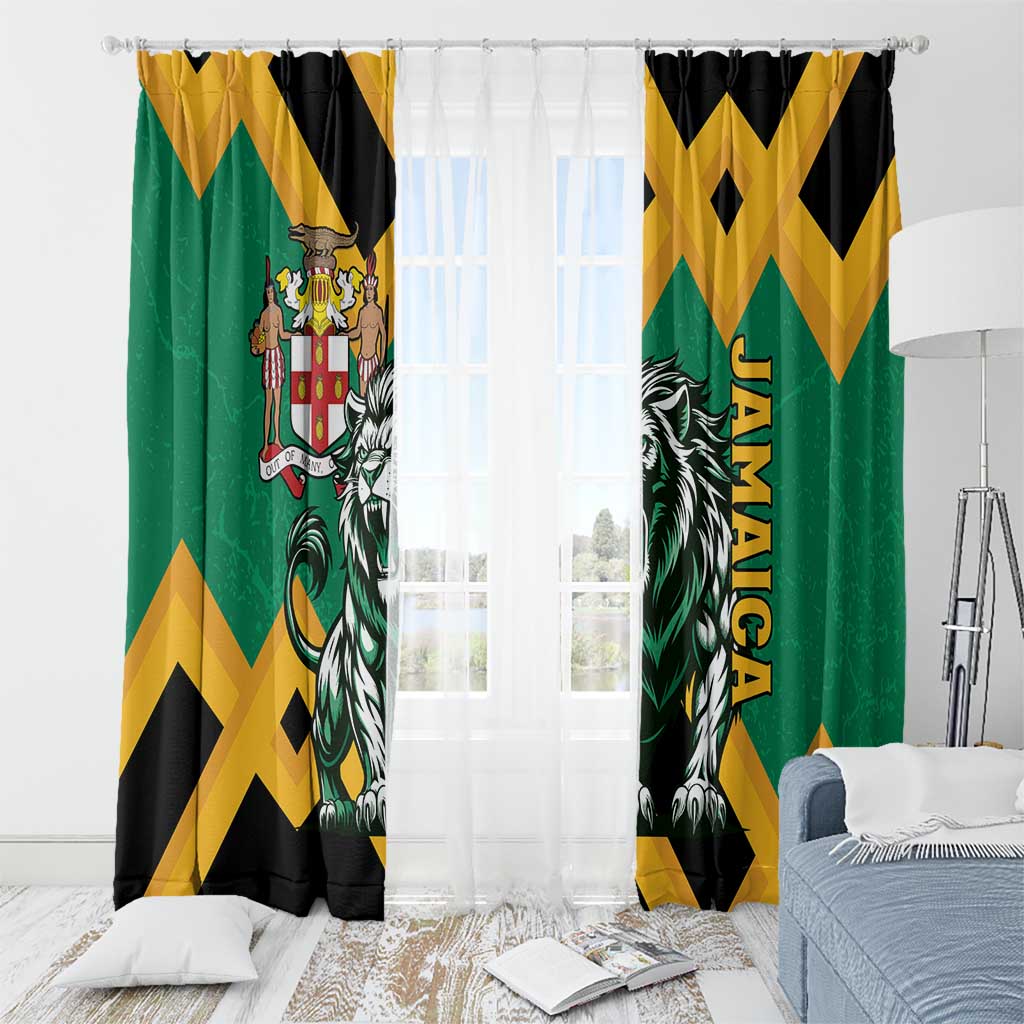 Jamaica Lion Window Curtain Coat Of Arms - Sporty Style