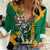 Jamaica Lion Women Casual Shirt Coat Of Arms - Sporty Style