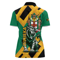 Jamaica Lion Women Polo Shirt Coat Of Arms - Sporty Style