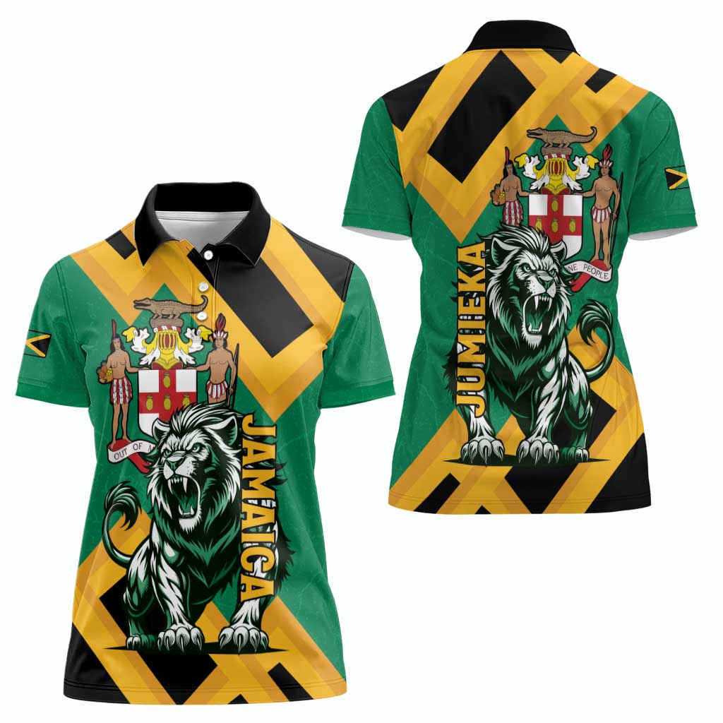 Jamaica Lion Women Polo Shirt Coat Of Arms - Sporty Style