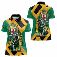 Jamaica Lion Women Polo Shirt Coat Of Arms - Sporty Style
