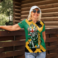 Jamaica Lion Women Polo Shirt Coat Of Arms - Sporty Style