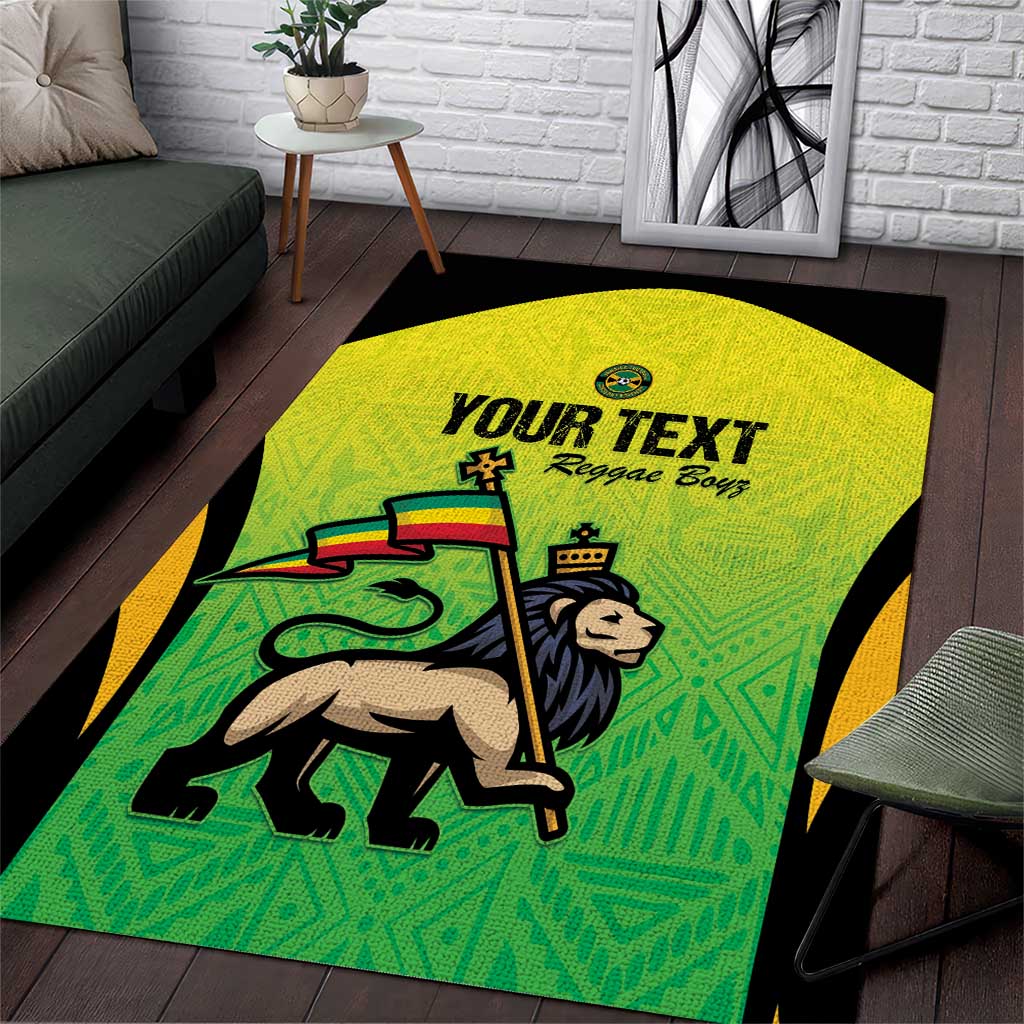 Custom Jamaica Football Area Rug Go Reggae Boyz