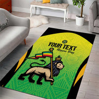 Custom Jamaica Football Area Rug Go Reggae Boyz