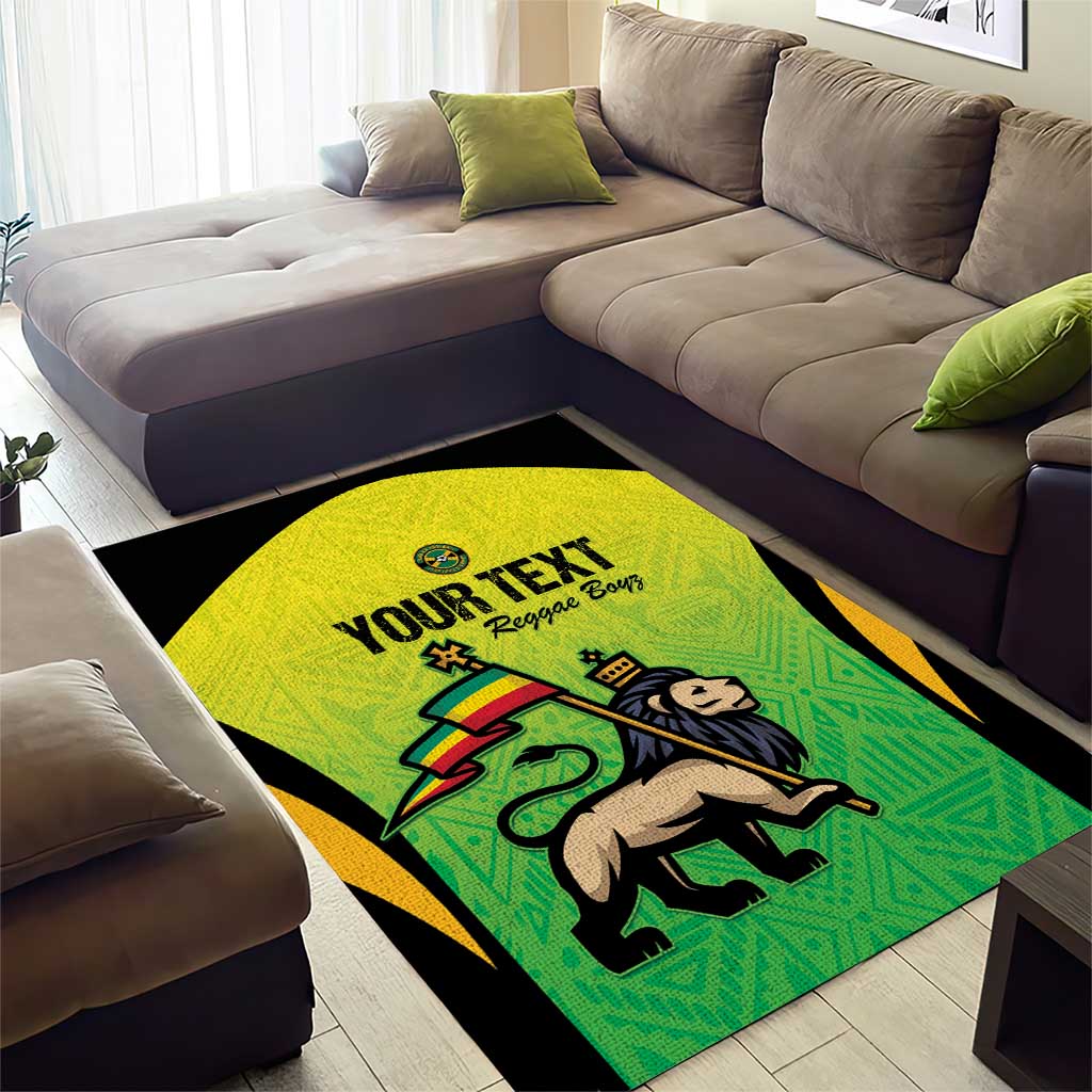 Custom Jamaica Football Area Rug Go Reggae Boyz