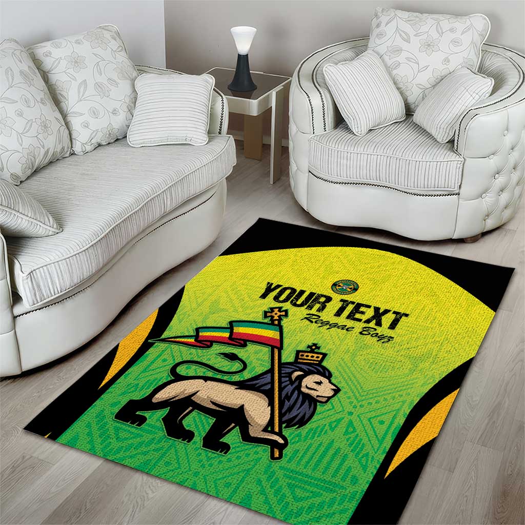 Custom Jamaica Football Area Rug Go Reggae Boyz