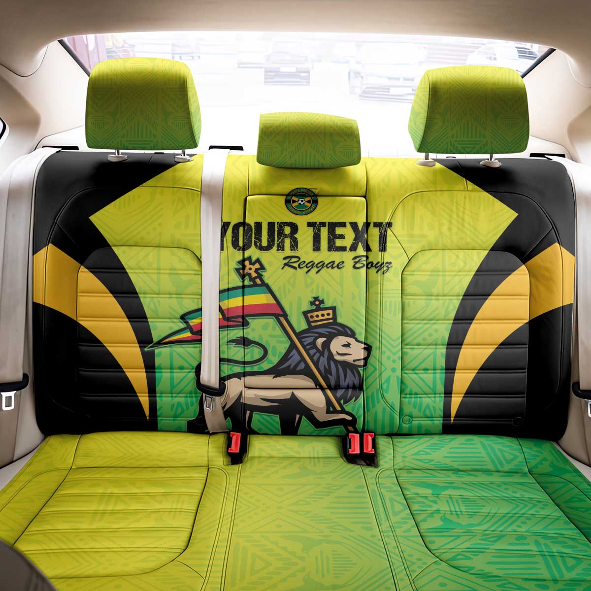 Custom Jamaica Football Back Car Seat Cover Go Reggae Boyz