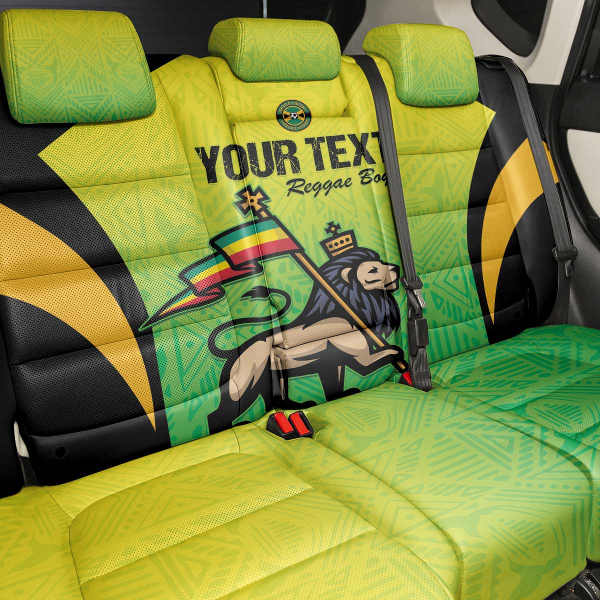 Custom Jamaica Football Back Car Seat Cover Go Reggae Boyz