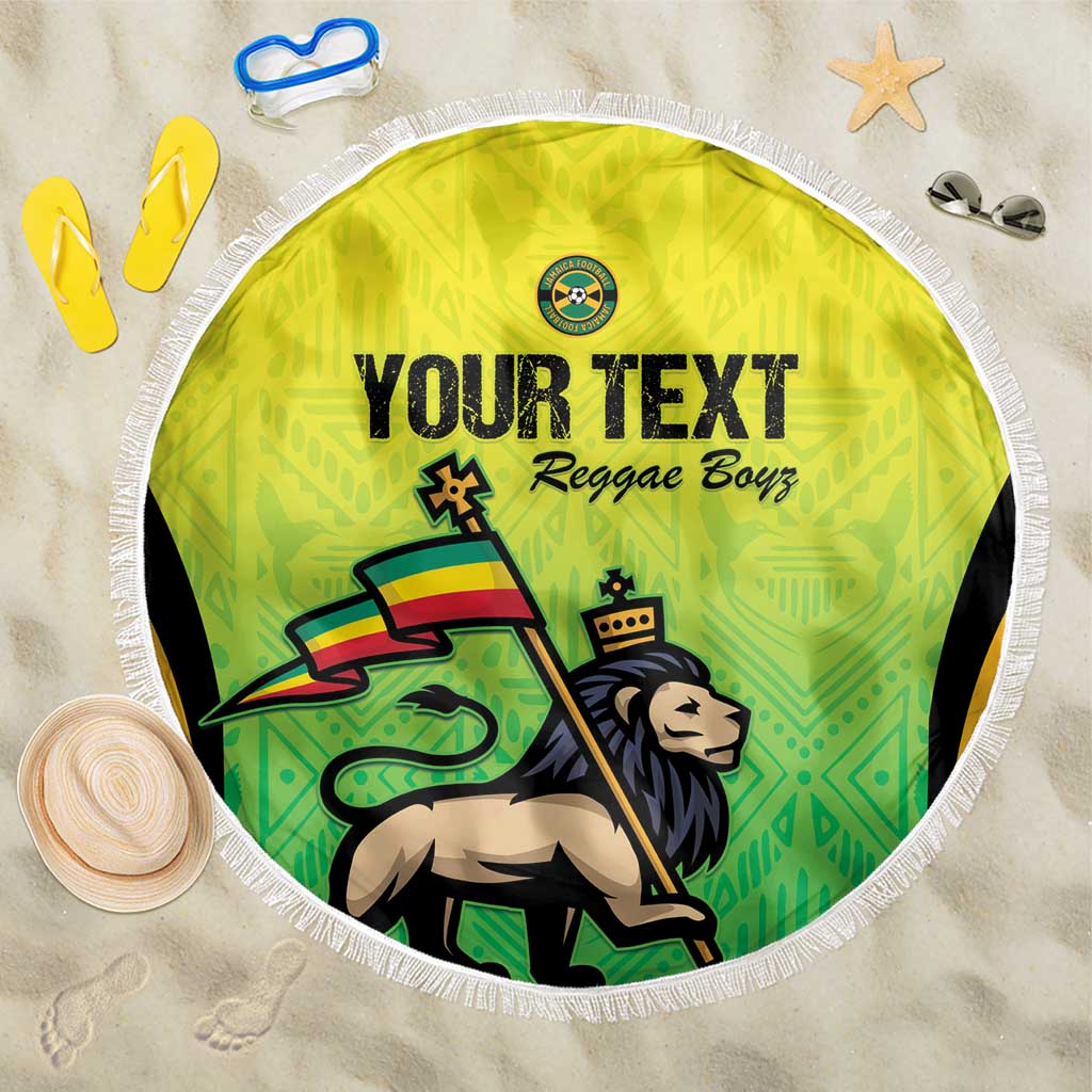 Custom Jamaica Football Beach Blanket Go Reggae Boyz