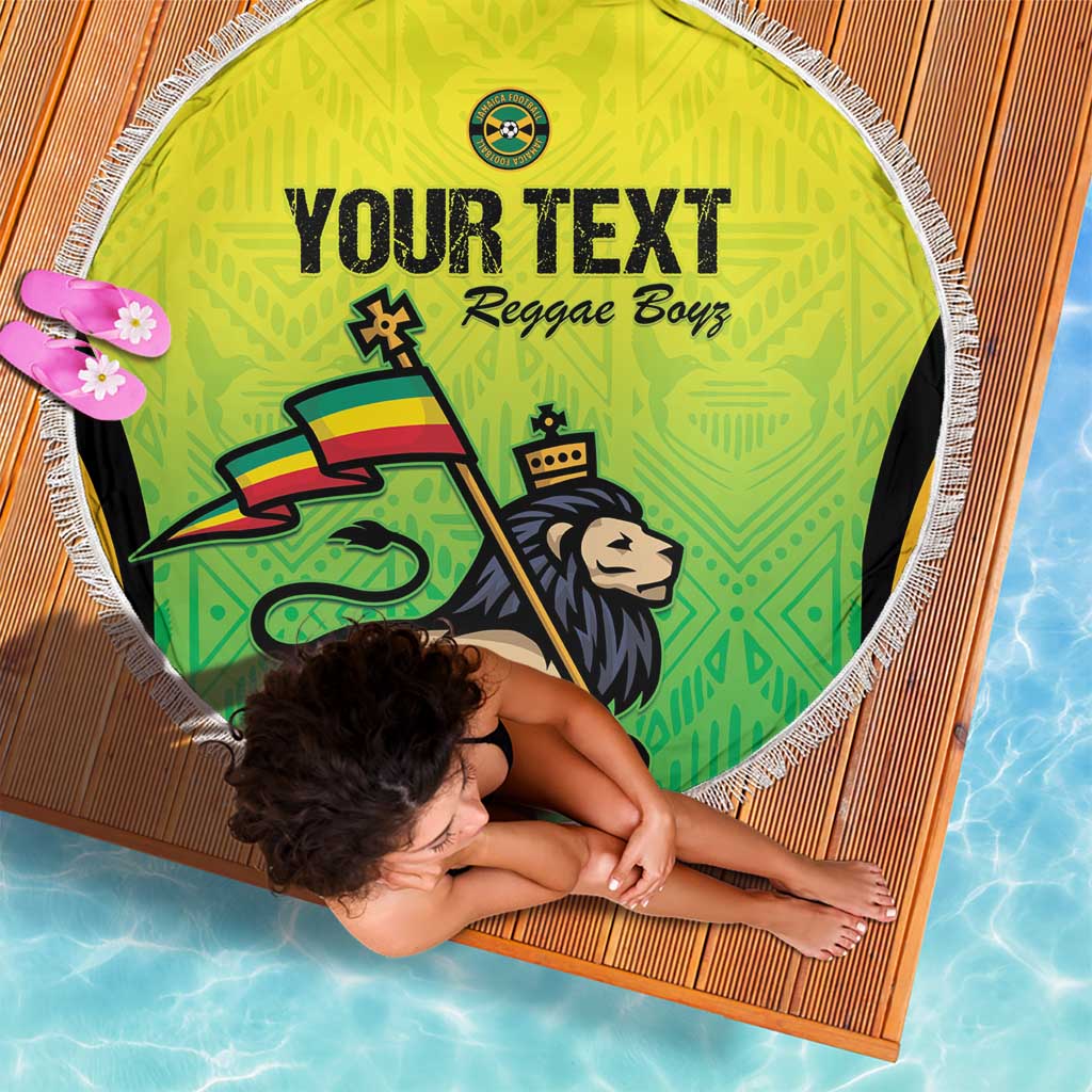 Custom Jamaica Football Beach Blanket Go Reggae Boyz