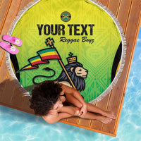 Custom Jamaica Football Beach Blanket Go Reggae Boyz