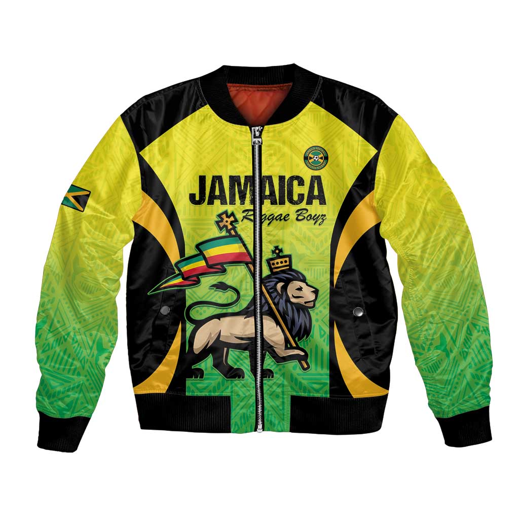 Custom Jamaica Football Bomber Jacket Go Reggae Boyz